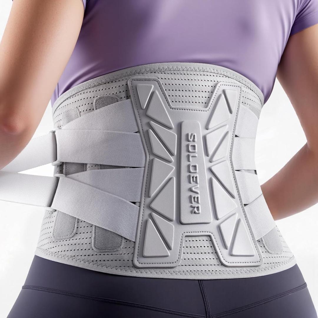 Medical-Grade Back Brace for Women Lower Back Pain Relief [Ultra Breathable & Stronger Support] Back Support Brace with Adjustable Strap System - Back Support Belt for Herniated Disc, Sciatica, Arthritis,Scoliosis (XL: Waist 41.3"-49.2" (105-125CM), Gray)