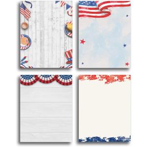 American Patriotic Stationery Printer Paper Variety Pack - 80 Sheets