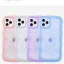 IAIYOXI Case for iPhone 17 Air - Curly Wave Edge Design, Bling Glitter Star Shiny Case, Cute Pink Clear Full Protection Soft TPU Shockproof Cover for Women and Girls (iPhone 17 Air, Clear)