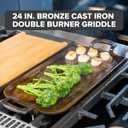 Viking Nonstick Double Burner Griddle, 24 Inch Bronze Cast Iron Grill Pan, Made without PFAS, Induction Compatible, Oven Safe to 500F