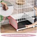 DuvinDD 2-Story Small Rabbit Cage Indoor Bunny Hutch with 2 Deep Pull-Out Trays and Urine Guard, Guinea Pig Cage Metal Wire Netting Villa, Small Animals House for Ferret, Chinchilla, Hedgehog