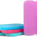 Cool Coolers by Fit + Fresh Slim Compact Reusable XL Ice Pack, Perfect for Lunch Boxes, Coolers, and Beach Bags (Multicolor 3 PK)