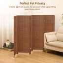 COCOSICA 6 Panel Short Room Divider, Bamboo, 47.2 in Tall, Natural