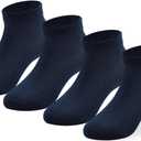 EPEIUS Kids' Low Cut Ankle Socks Cotton Seamless Toe toddler Sport Athletic Socks for Boys Girls 2-4 Years Navy 4 Pack
