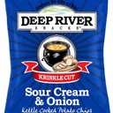 Deep River Kettle Sour Cream & Onion Krinkle Cut Potato Chips, 2 Ounce (Pack of 24), Best Before Date 11/17/2025