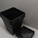 BTPLASTIK Plant Pots 10 Inch Set of 5, Large Square Plastic Planter with Drainage & Saucer, 5 Gallon Thick Outdoor Garden Pots Container for Outdoor Indoor, Flower Pots Planters