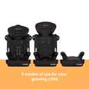 Baby Trend Hybrid SI 3-in-1 Combination Booster Seat, Hoboken Black Side-Impact Protection, 3-Stage Growth Design, Adjustable Headrest, Cushioned Comfort