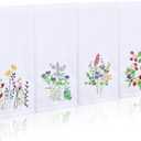 4 Pcs Floral Hand Towels Set Spring Wildflower Embroidered Bathroom Towels Absorbent Spring Cotton Hand Napkins Decorative Cloth Dish Tea Towels for Drying Cleaning Gift, 14 x 30 Inch