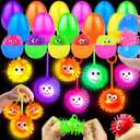 24 Pack Prefilled Surprise Eggs with Fidget Stress Balls, Sensory Toys for Kids, Classroom Prizes, Party Favors & Goodie Bag Stuffers for Toddlers Boys Girls