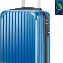 Personal Item Suitcase 18x14x8 Inches Hardside Built In TSA Lock & USB Port Lightweight Luggage Silent Double Spinner Wheels Maximum Underseat Carry-On Bag For Spirit and Frontier (Royal Blue)