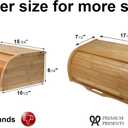 Large bread box bread basket wooden box storage boxes kitchen counter organizer, roll top breadbox. bread boxes for kitchen countertop. Bamboo wooden boxes. (Natural), 7 x 17.5 x 11 inches