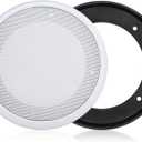 Facmogu 2PCS 6.5in Ceiling Speaker Grille Covers, White Round Commercial Ceiling Speaker Grill for 6.5 Inch Speaker, Speaker Decorative Ring DIY Speaker Accessory Part with 8 Mouting Screws