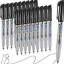 Cgerma Ultra Fine Point Permanent Markers Black, 18 Pack Ultra Fine Tip Markers, Waterproof, Quickly Dry, No bleed, Works on Plastic, Wood,Stone, Metal and Glass for School Office Home