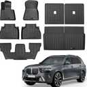 Custom for 2019-2025 BMW X7 6 Seat Floor Mats 3 Rows Cargo Mats Liner and Backrest Mat for BMW X7 G07 Accessories TPE All Weather Protection (Only for 6 Seater)