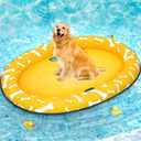 Pet Soft Dog Float Raft - Inflatable Dog Swimming Float for Summer (Bone Yellow) (Large)