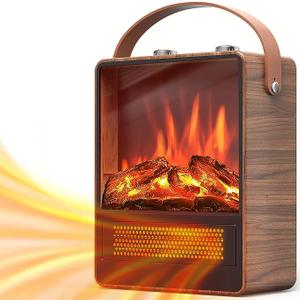 Electric Fireplace Heater for Indoor Use, 1500W/750W Space Heater Fireplace with 3D LED Flame, Double Safety Protection, Portable Fireplace Heater for Home Office Christmas Decoration