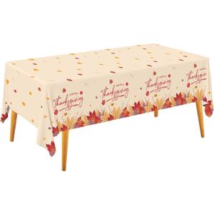 Gatherfun Maple Leaves Waterproof Plastic Rectangular Tablecloths - Disposable Table Covers for Fall Parties, 4PCS 54x108 Inch