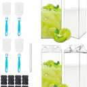 64 Oz Large Clear Milk Carton Container Plastic Square Milk Water Bottle Milk Container for Refrigerator for Outdoor Climbing Tour or Camping (4 Pcs)