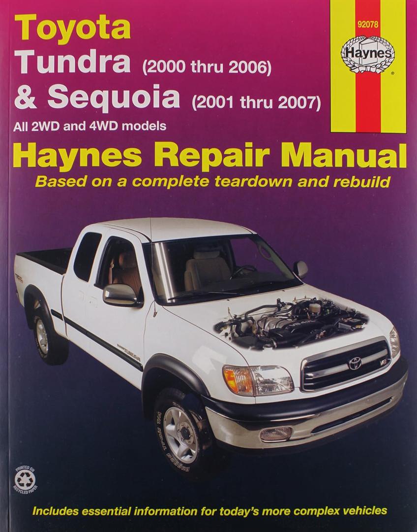 Haynes Toyota Tundra, 00-'06 & Sequoia, 01-'07 Technical Repair Manual
