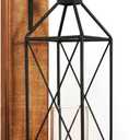 Homemory Wall Candle Sconce, Wood Rustic Candle Holder Decorative Candle Lantern with Glass Holder, Wall Decorations for Living Room, Dining Room (1, Dark Brown)