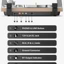 Turntables Record Players Wireless Output Carbon Fiber Tonearm Aluminium Platter Belt-Drive LP Turn Tables Audio Phono RCA Line Out AT-3600L MM Cartridge Vintage Retro Pale Wood Walnut