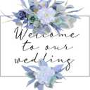 Wedding Arch Flowers Faux Flowers Set of 2 Flower Garland for Wedding Decorations for Reception and Wedding Welcome Sign (Blue)