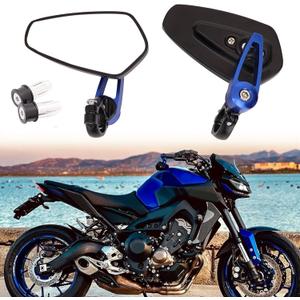 Blue Universal Motorcycle Mirrors Bar End Side Mirror Compatible with Honda Scooter Suzuki Yamaha Kawasaki Victory