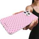 Compatible with iPhone 14 Pro Case, with Polka Dot Aesthetics Design Simple Case for Women Girl, Cute Fashion Soft TPU Slim Protection Phone Case for iPhone 14 Pro 6.1'' - Pink