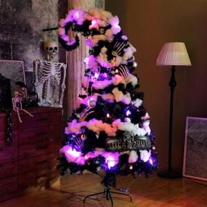 Daifunli Black 6 ft Crooked Top Christmas Tree