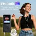 64GB MP3 Player with Bluetooth 5.3 Auto Reconnect, MP3 Music Player with Speaker, 1.8" Screen & Physical Buttons, Voice Recorder, FM Radio, 40H Battery Life, No WiFi, Supports 128GB microSD Card