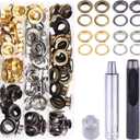 60 Sets 1/2 inch (12 mm) Thickened Grommet Eyelet Assortment Kit with 3Pcs Setting Install Tool, Gold Silver Black Bronze Metal Eyelet Grommet Set for Leather, Canvas, Tarp, DIY Craft Project
