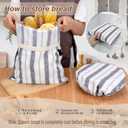[2Pack+1]Bread Bags for Homemade Bread Sourdough with Bowl Cover, Reusable Linen Bread Storage Bag - Plastic Lined[ 16"x 12"]