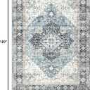 Domitapis Area Rug 8×10, Large Vintage Boho Rug,Ultra-Soft Low Pile, Washable, Non Slip,Stain Resistant, Printed Carpet for Living Room Bedrooms Playroom Office Kitchen, Blue/Navy