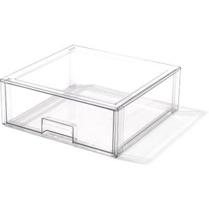 BINO | Stackable Storage Drawers, X-Large - Clear | THE CRATE COLLECTION | Storage Bins With Drawers | Bathroom Organizers | Under Sink Organizer | Vanity Cabinet Home Organization