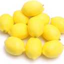 128Fruit Ornaments Home Kitchen Table Glass Jar, Thanksgiving, Christmas Home Decoration (8pcs Yellow Lemon)