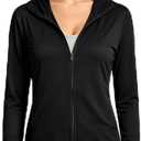 Women's UPF 50+ Sun Protection Zip Up Hoodie Jacket Lightweight for Hiking