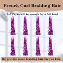 French Curl Braiding Hair 24Inch 8Packs French Curl Crochet Braids Short Curly Crochet Hair Bouncy Synthetic knotless Braiding Extensions (Dark purple, 24inch, Packs of 8)