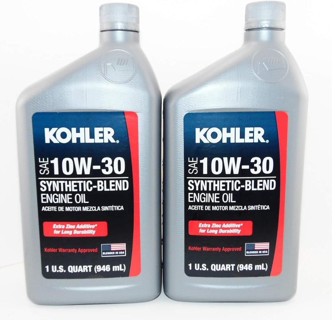 Maintenance 2 PK Kohler Engine 10W30 Synthetic Blend Motor Oil 1 Quart Bottles 25 357 65s