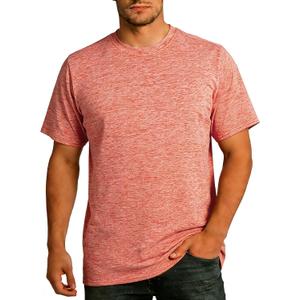 2 x Men's Athletic T Shirts Crew Neck Breathable Quick-Dry Short Sleeve Workout T Shirt for Gym Running Fitness 1&2&5 Pack