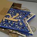 SmoothNovelty 2 Pcs Eid Ramadan Mubarak Banner Wooden Ramadan Mubarak Decoration Rustic Bead Decorations Banner Muslim Party Decor Supplies for Home Fireplace Indoor Outdoor (Black Chip)