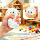 Glitter Dumpling, Glitter Dumpling Squishy with Box, Dumplings Sensory Squeeze Toy for Stress Relief (White)