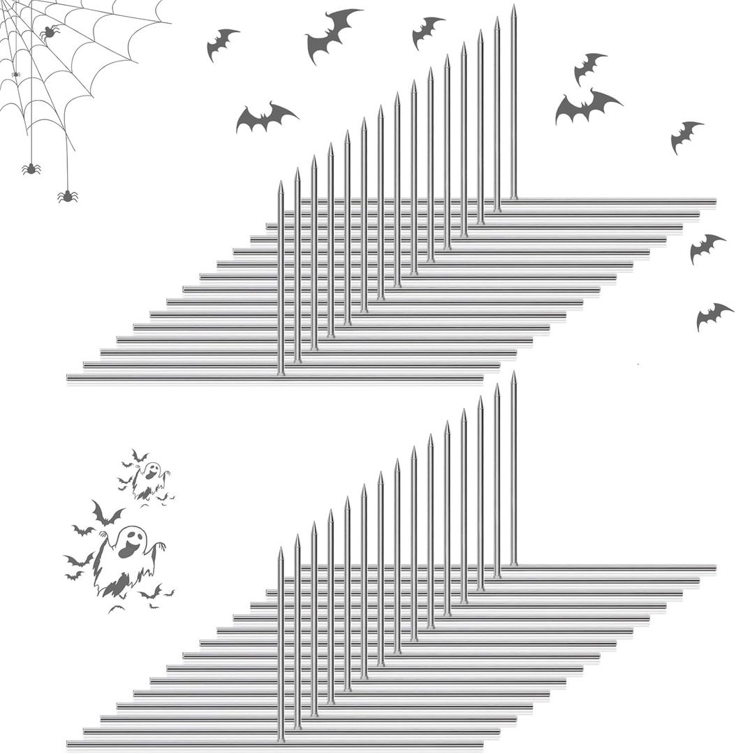 15PCS Halloween Metal Stake Heavy Duty 9''x4''Tombstone Stake,T Shape Metal Stakes Halloween Yard Stakes for Outdoor Lawn Graveyard Tombstone Decorations