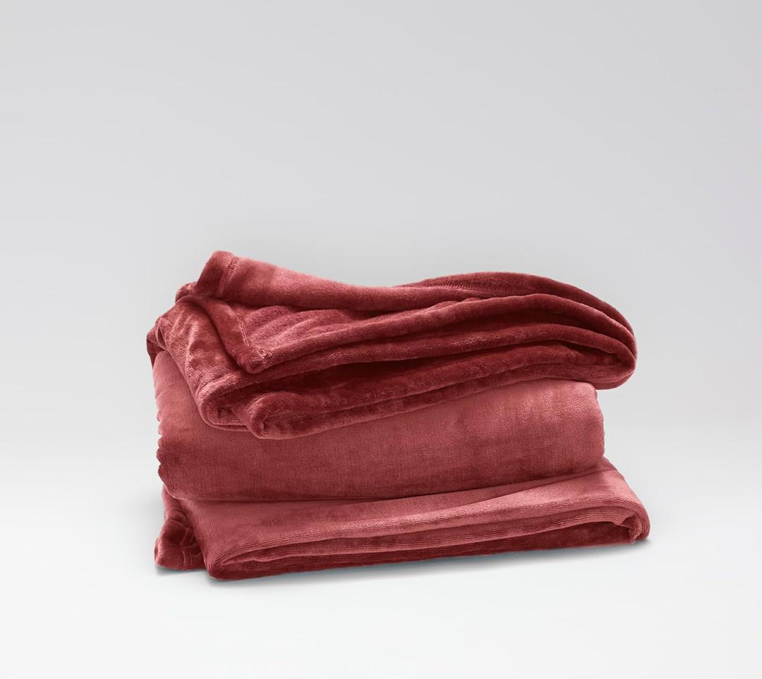 Cuddledown Plush Fleece Blanket | Cozy & Exceptionally Soft | Lightweight | Spice | 90" x 90" | Full/Queen Spice