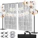 8.5x10ft Backdrop Stand, Adjustable Photography Background Frame with Heavy Duty Metal Flat Base, Pipe and Drape Kit Photo Support Poles for Wedding, Parties, Birthday, Festival, Vide, Studio