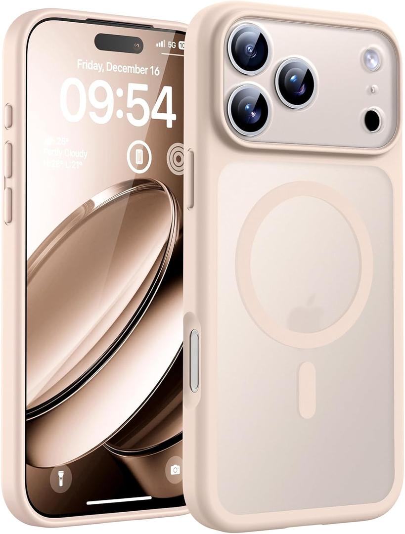 TOCOL for Phone 17 Pro Case, Full Camera Protection, Built-in Magnetic Ring, Compatible with Magsafe Charger, Drop Protection, Translucent Matte Phone Case for Phone 17 Pro 6.3 inch (Desert)
