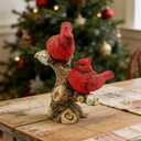 Cardinal Bird Figurine Red Cardinal Bird Perched on a Branch Decorative Figurine Cardinal Bird Decor and Gifts