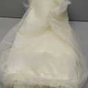 14FT Champagne Tulle Table Skirt for Rectangle Tables 2-Layer Ruffle Tulle Tutu Cloth Desk Table Skirt for Birthday Baby Shower Wedding Banquet Cake Dessert Decorations, L 14(ft)*H 30in, Champagne