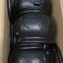 Halloween Cauldrons Serving Bowl Decor, Set of 12 Hanging Black Plastic Cauldron Bowls with Iron Rack, Large and Mini Cauldrons Candy Bucket Punch Bowls for Table Witch Hocus Pocus Party Decorations