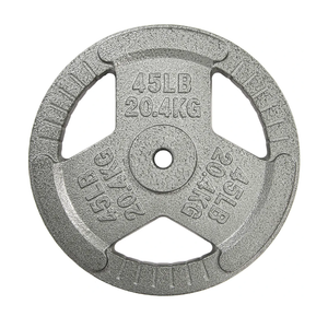 Cast Iron Plate Weight Plate for Strength Training and Weightlifting, 1-Inch Center, Single 45LB