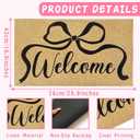 Welcome Mat for Front Door Bow Doormat Outside Entrance Black Bow Mat Outdoor Indoor Non Slip Backing Doormats Low Profile Coquette Entry Rug Floor Matt for Living Room Bedroom Home Decor 16.9"x29.9"